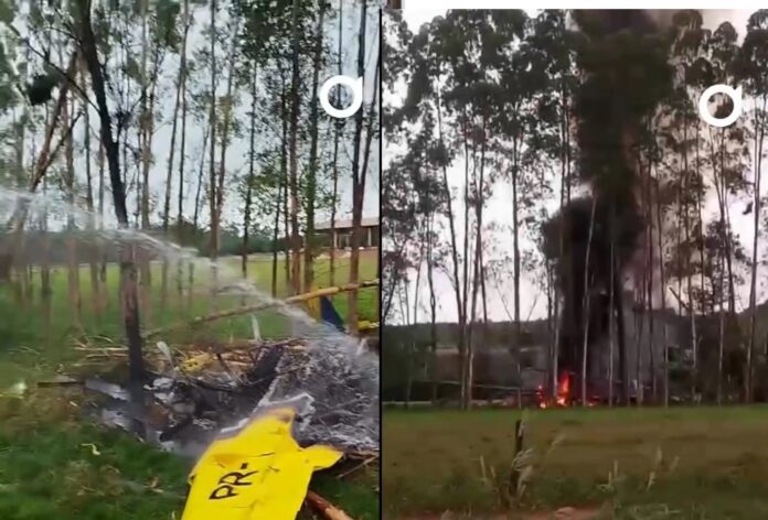 Avião agrícola colide com árvores e acidente é registrado em Gaúcha do Norte