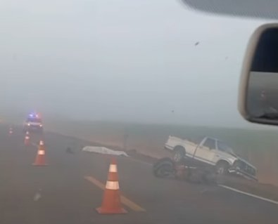Motociclista morre em colisão frontal com caminhonete na MT-